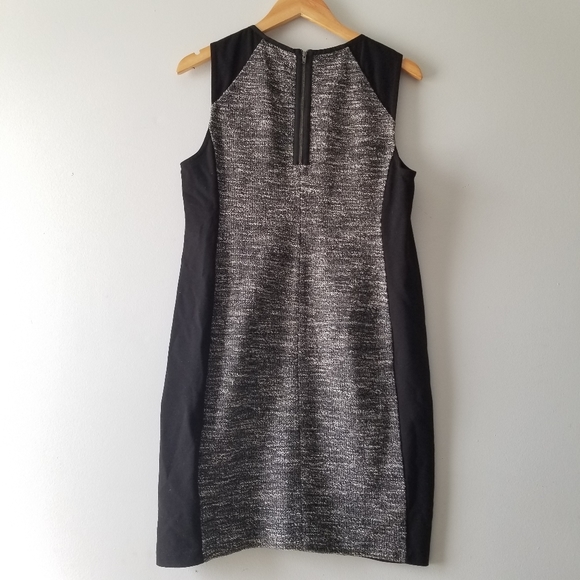 Eileen Fisher Tweed Panel Sheath Ponte Dress - Picture 7 of 8